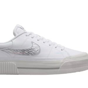 NEW Nike Women's Court Legacy Lift Shoes 7.5, White/Silver